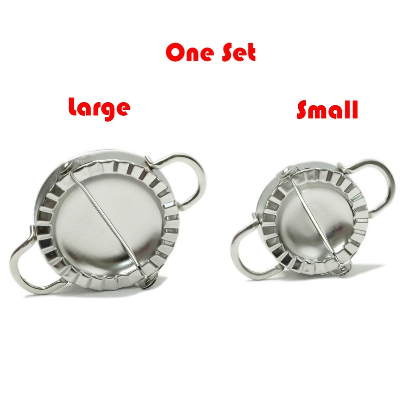 MGGi Stainless Steel Dumpling Maker, Pie Gyoza Empanada Press Mold, Ravioli Dumpling Mould Pastry Tools, 1 Set, Small+Big - Image 2